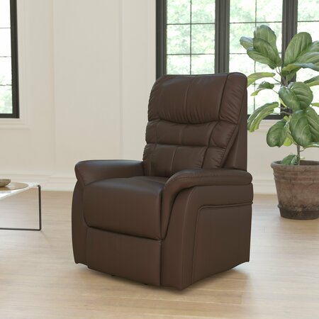 FLASH FURNITURE HERCULES Series Cognac LeatherSoft Remote Powered Lift Recliner for Elderly CH-US-153062L-CGN-LEA-GG